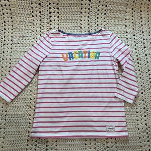 Talbots Authentic 100% Cotton Pink/White Striped Vacation Shirt Size Pet Small